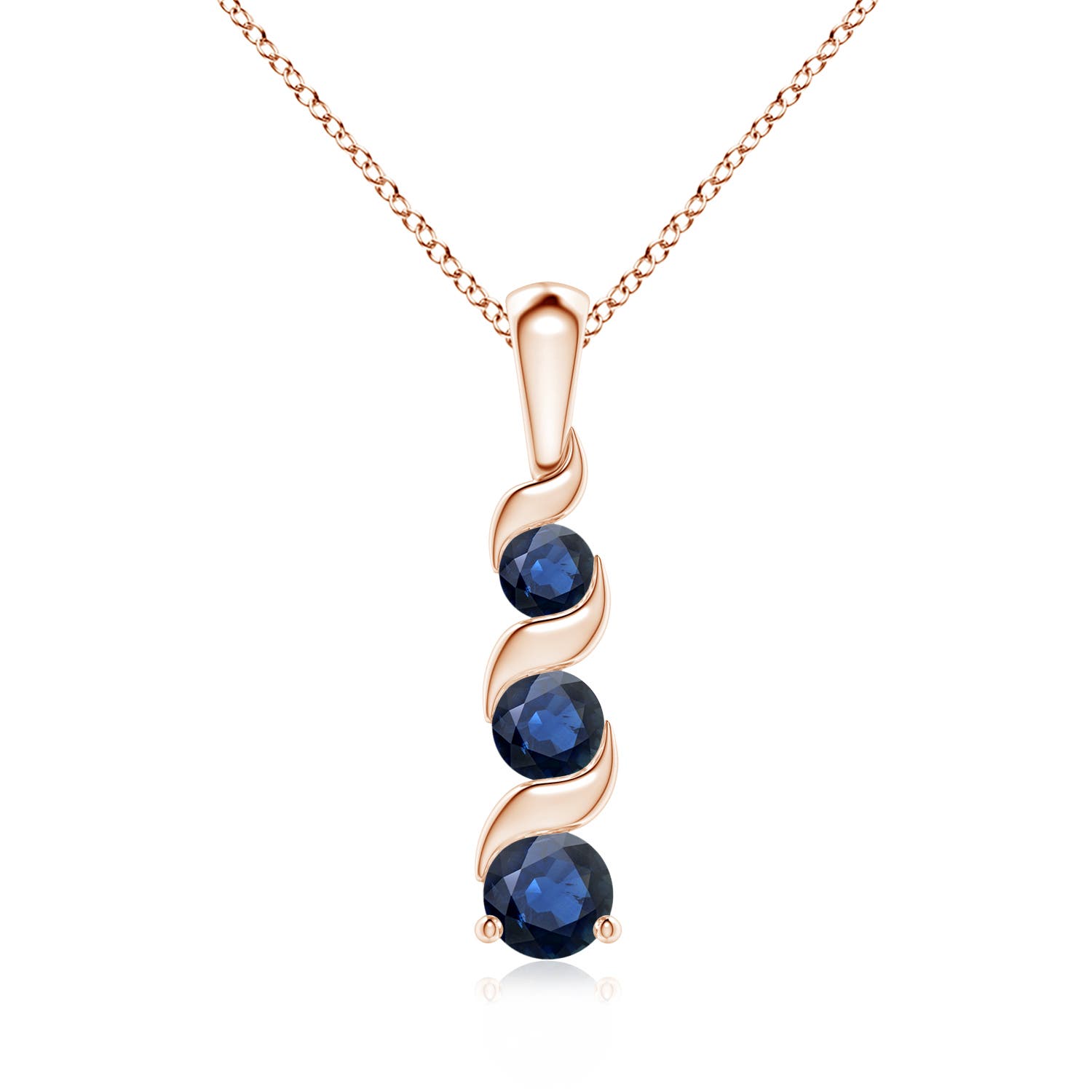 AA - Blue Sapphire / 0.69 CT / 14 KT Rose Gold