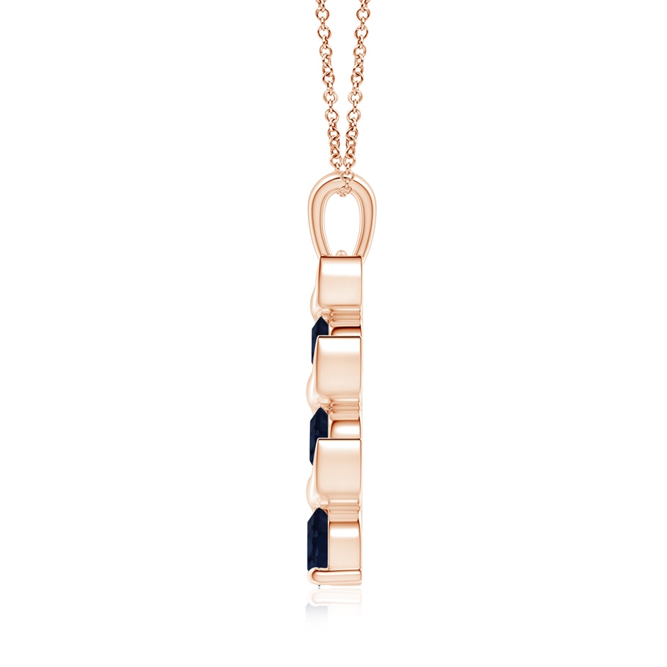 6mm A Channel-Set Round Sapphire Three Stone Journey Pendant in Rose Gold side 199