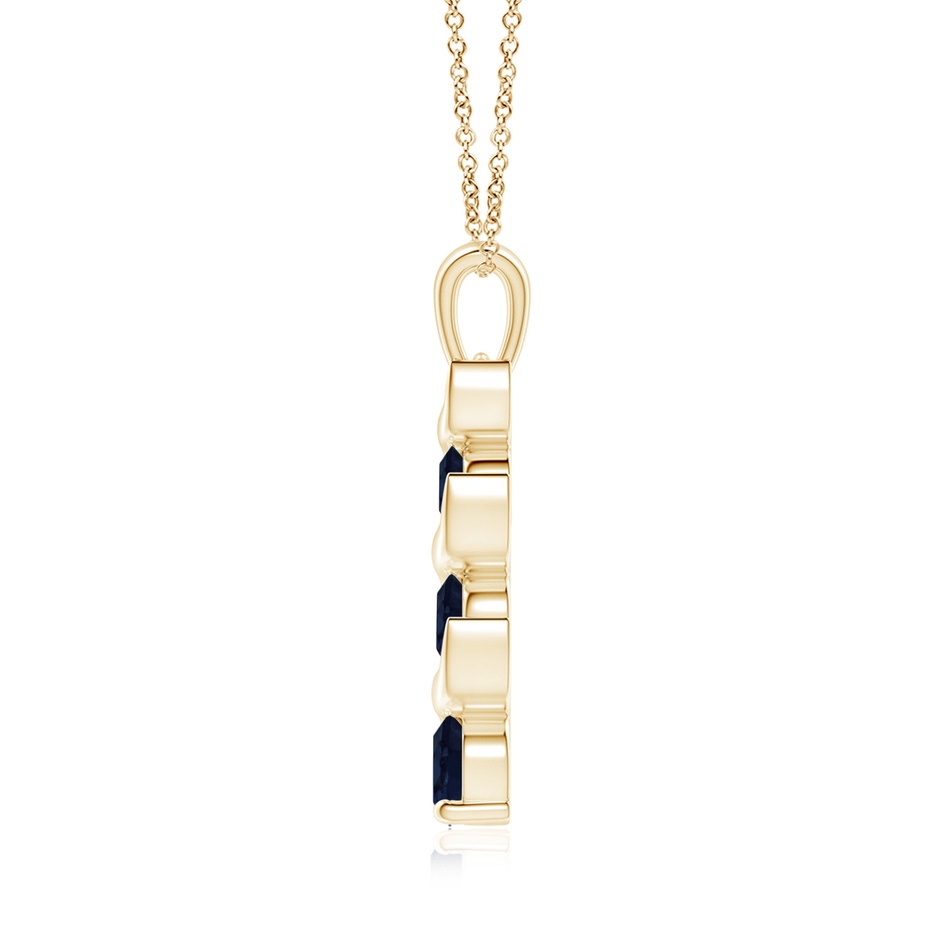 6mm A Channel-Set Round Sapphire Three Stone Journey Pendant in Yellow Gold side 199