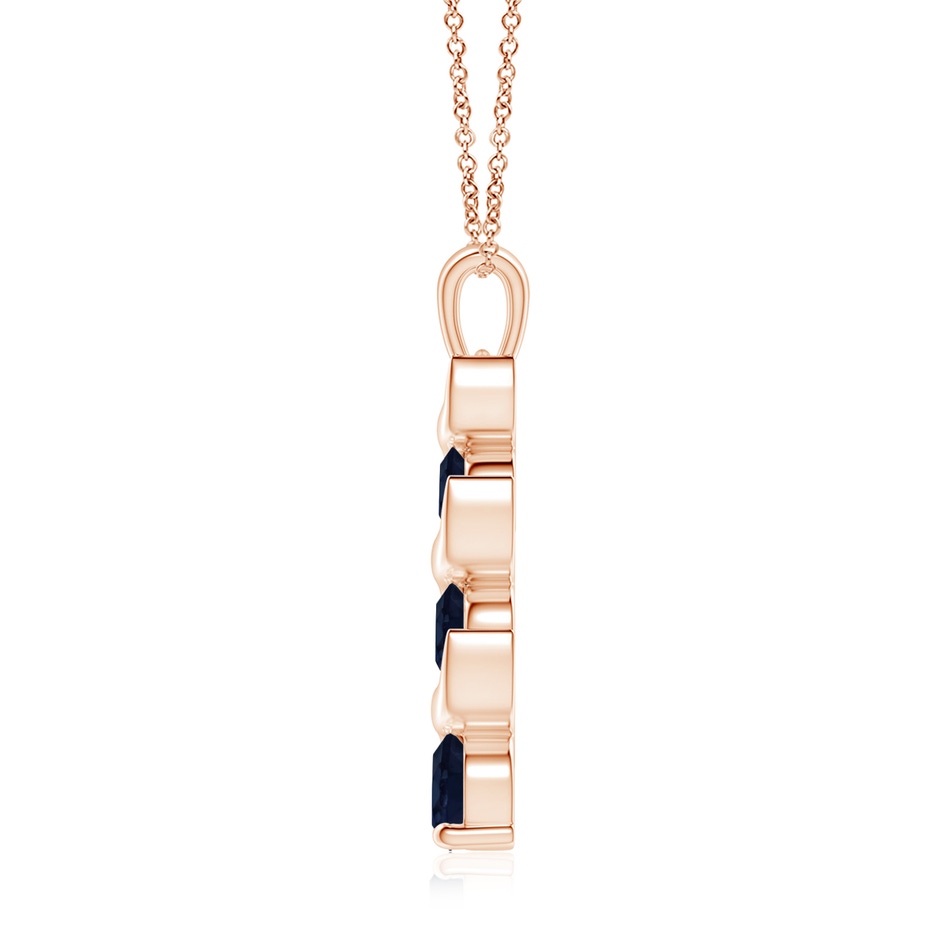 7mm A Channel-Set Round Sapphire Three Stone Journey Pendant in Rose Gold side 199