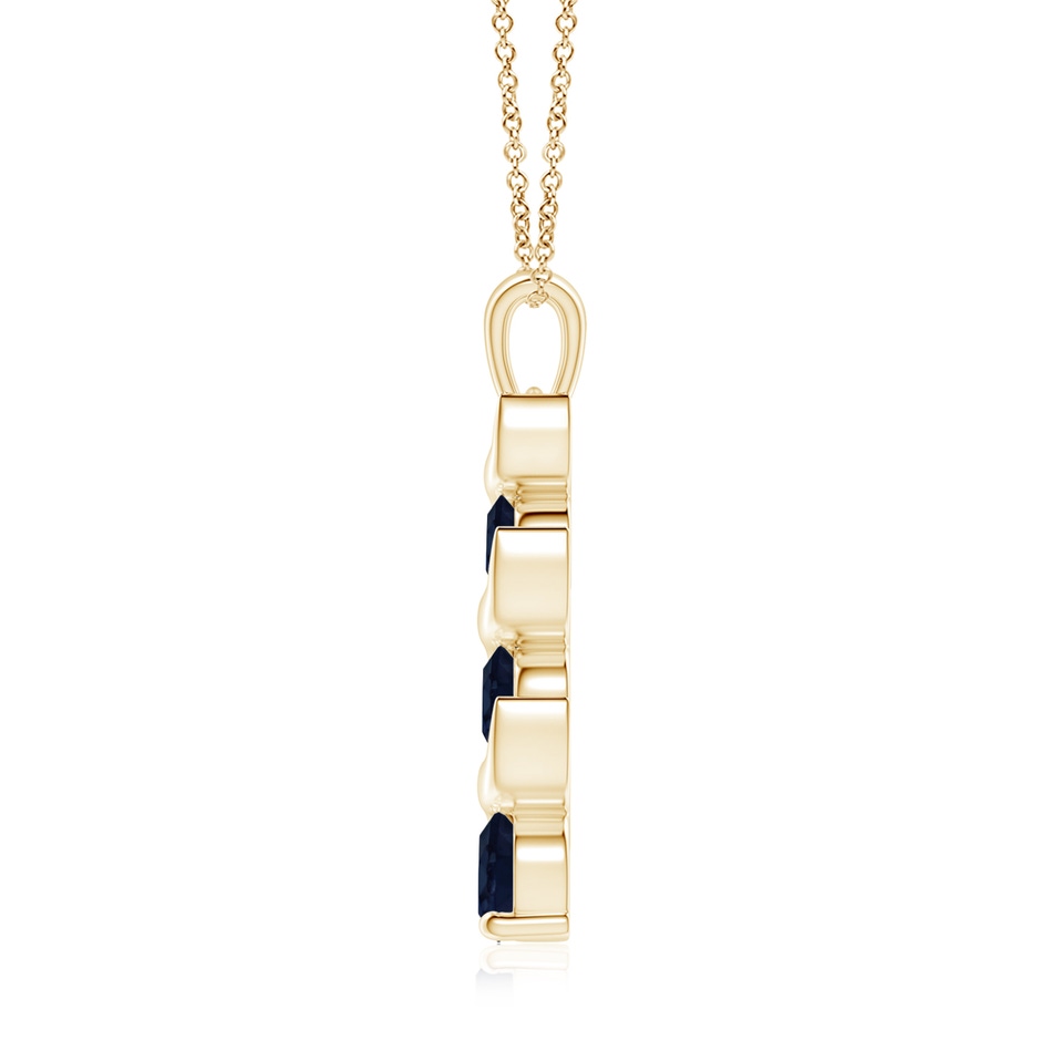 7mm A Channel-Set Round Sapphire Three Stone Journey Pendant in Yellow Gold side 199