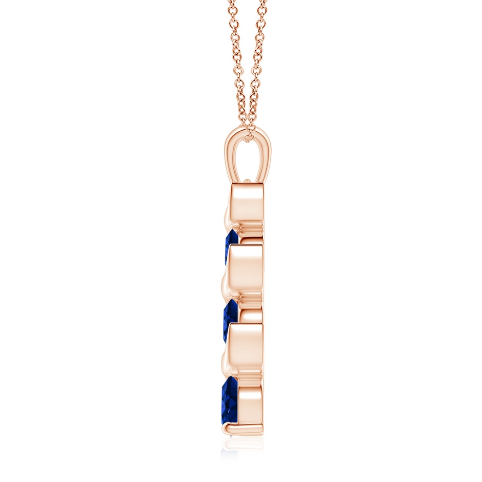 7mm Lab-Grown Channel-Set Round Sapphire Three Stone Journey Pendant in Rose Gold side 199