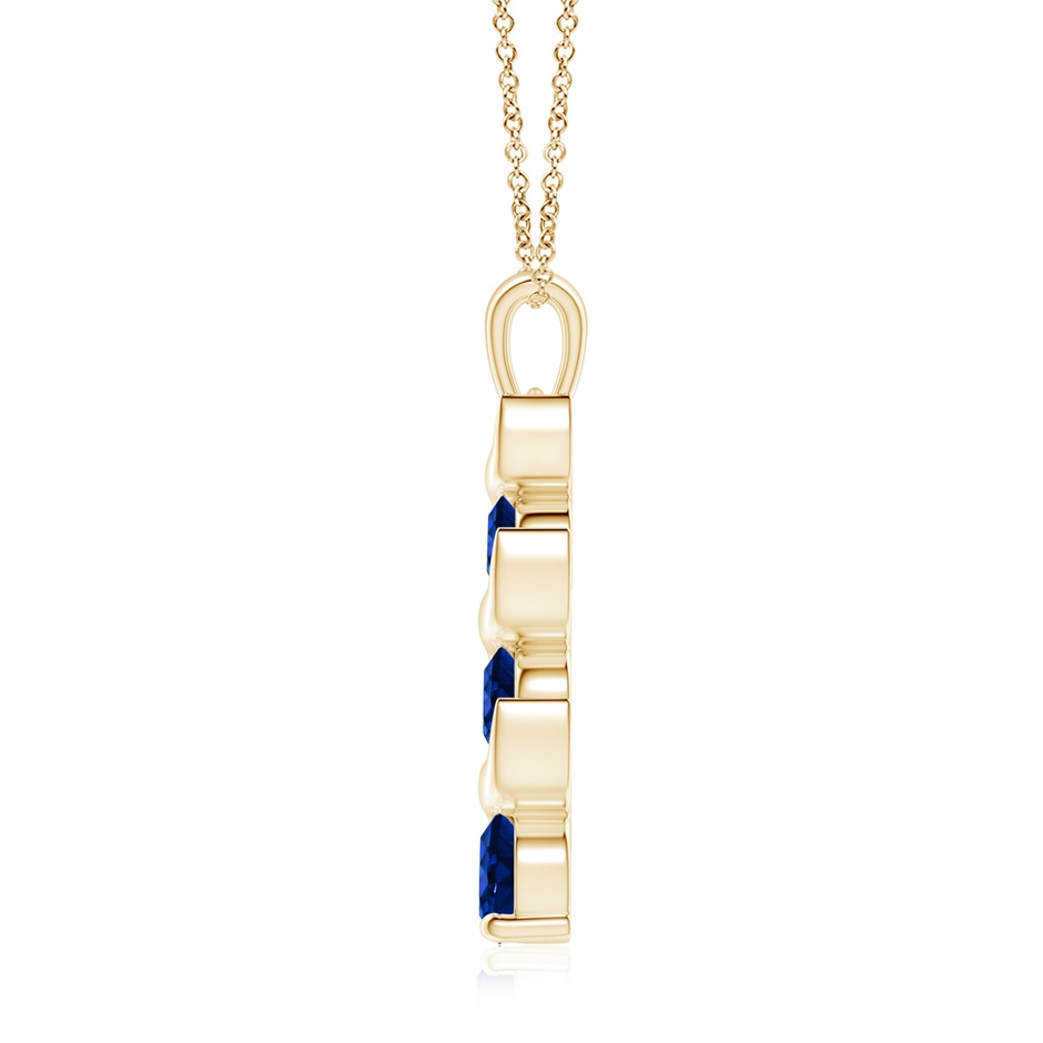7mm Lab-Grown Channel-Set Round Sapphire Three Stone Journey Pendant in Yellow Gold side 199