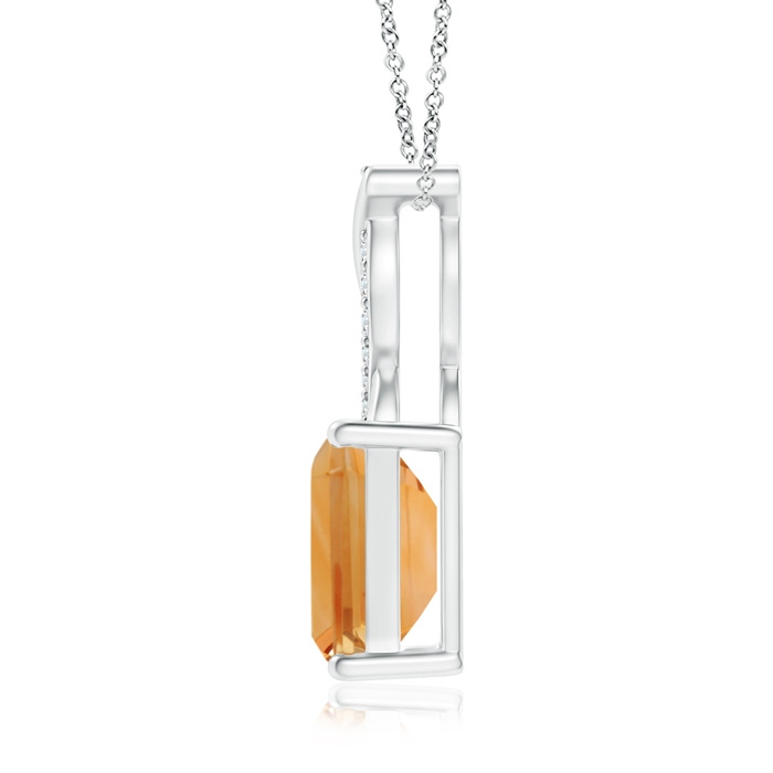 8x6mm A Citrine Pendant with Diamond Entwined Bale in S999 Silver product image