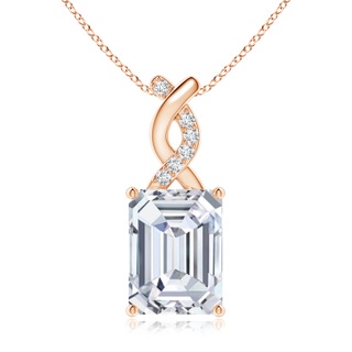 10x7.5mm GVS2 Diamond Pendant with Entwined Bale in Rose Gold