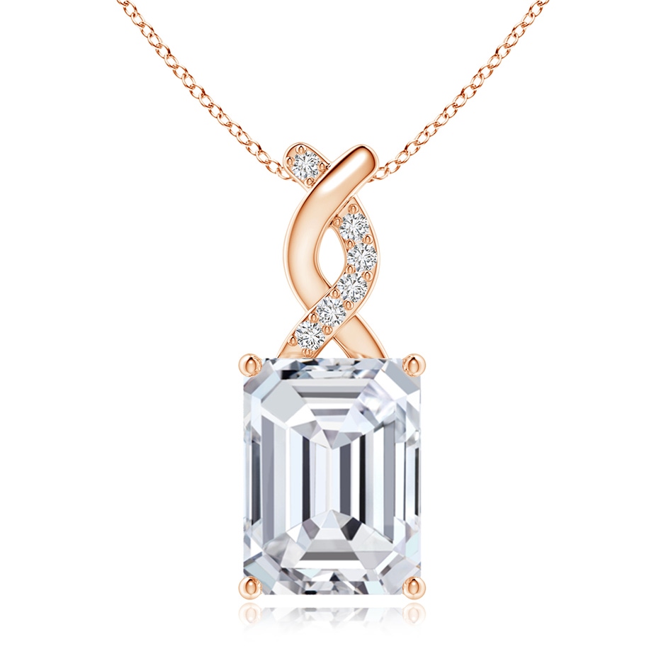 10x7.5mm HSI2 Diamond Pendant with Entwined Bale in Rose Gold 