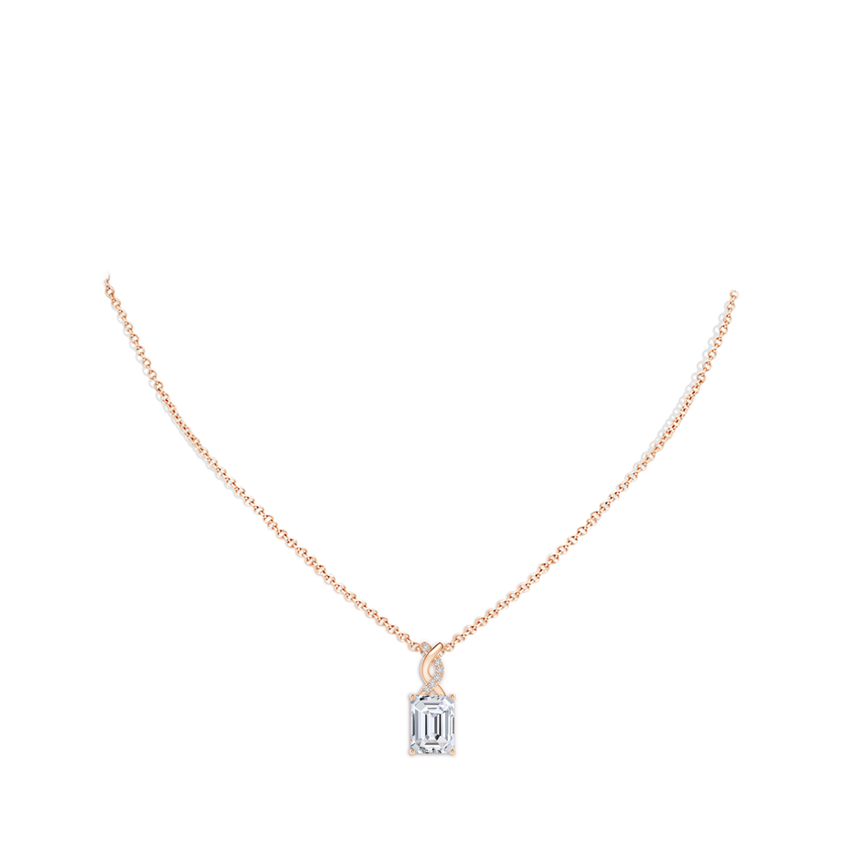 10x7.5mm HSI2 Diamond Pendant with Entwined Bale in Rose Gold pen