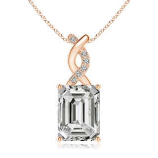 10x7.5mm KI3 Diamond Pendant with Entwined Bale in Rose Gold