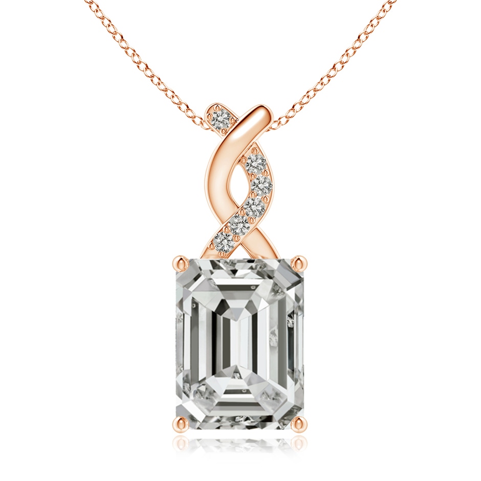 10x7.5mm KI3 Diamond Pendant with Entwined Bale in Rose Gold 