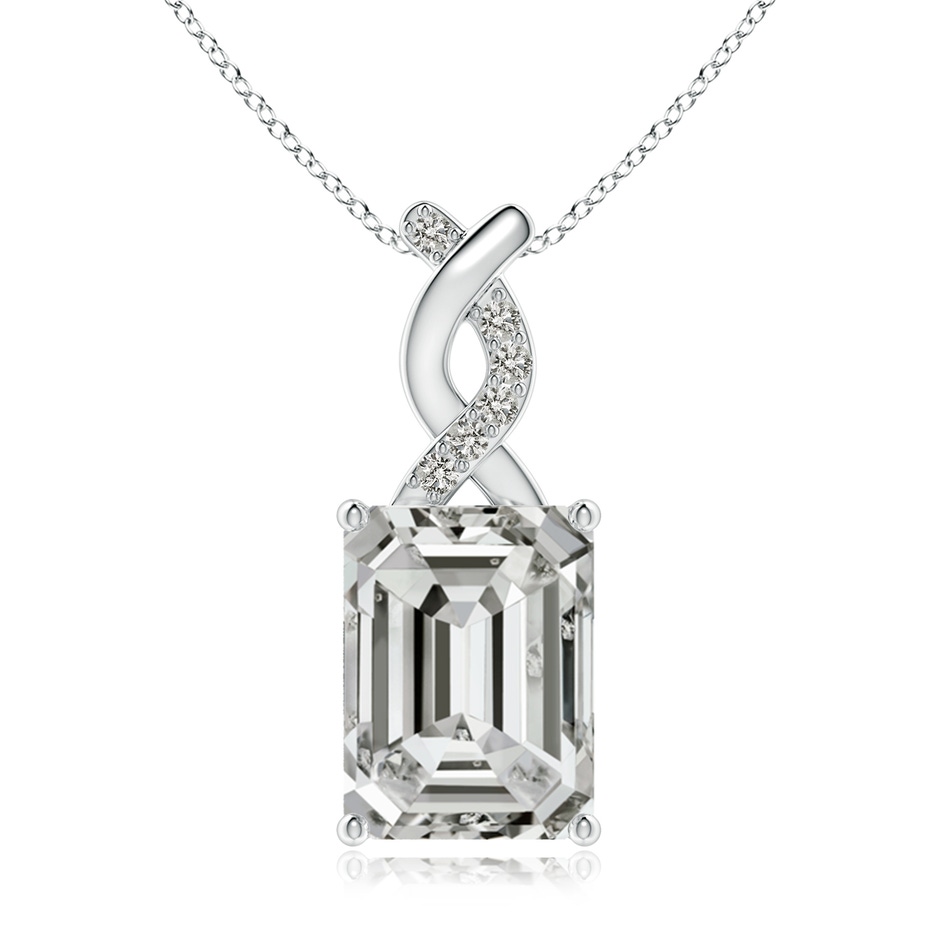 10x7.5mm KI3 Diamond Pendant with Entwined Bale in S999 Silver 