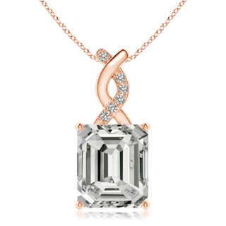 10x8.5mm KI3 Diamond Pendant with Entwined Bale in 18K Rose Gold