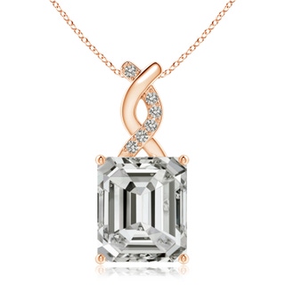 10x8.5mm KI3 Diamond Pendant with Entwined Bale in Rose Gold