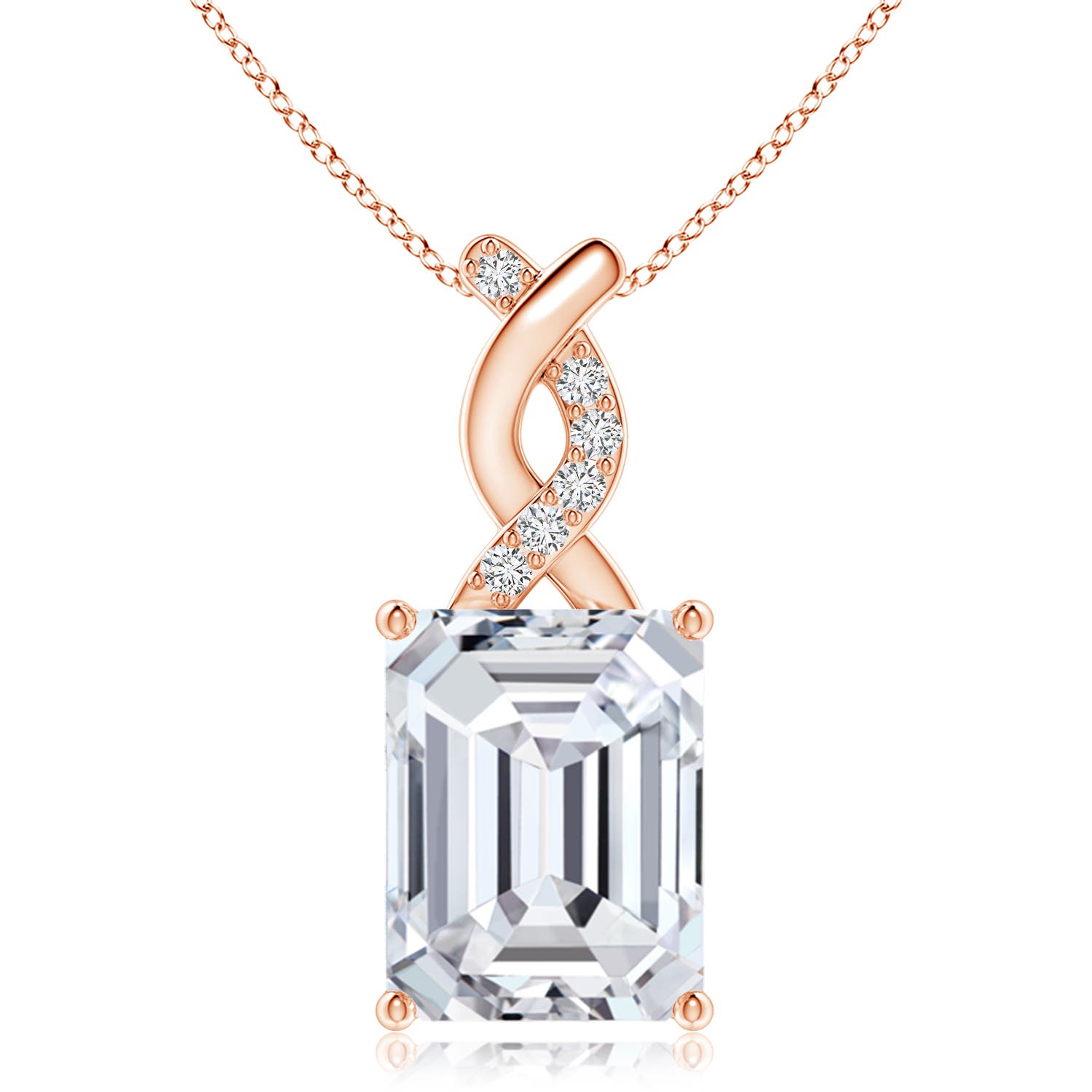 Angara 5.07 CTW Diamond Pendant with Entwined Bale in 18K Rose Gold