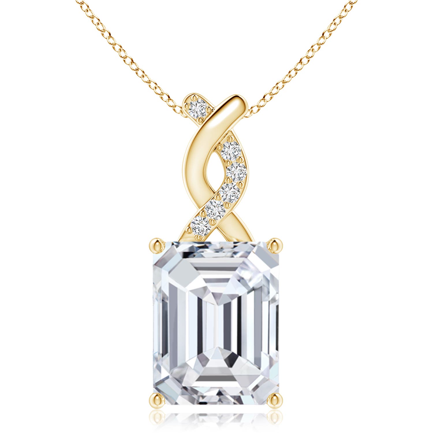 Angara 5.07 CTW Diamond Pendant with Entwined Bale in 18K Yellow Gold