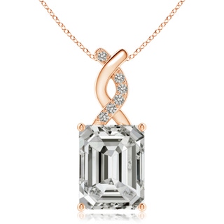 11x8.5mm KI3 Diamond Pendant with Entwined Bale in Rose Gold