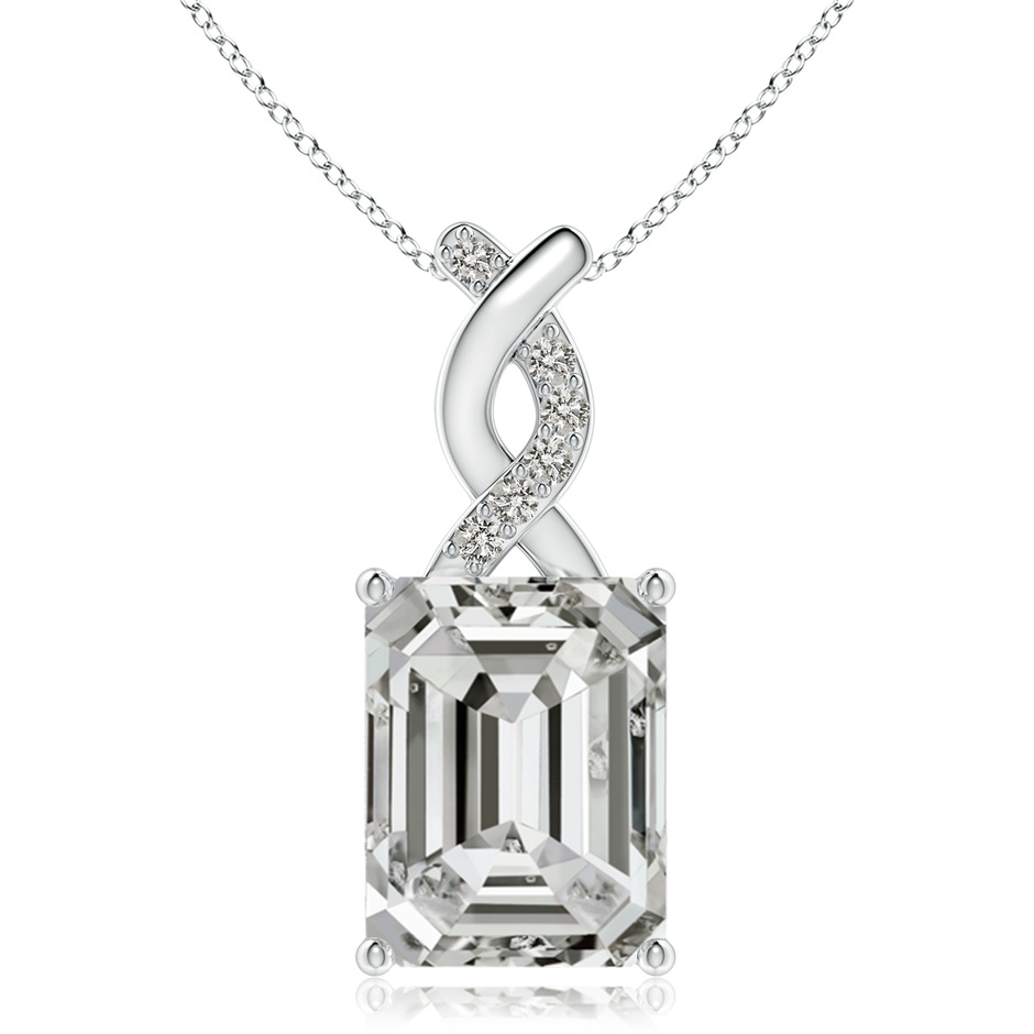 11x8.5mm KI3 Diamond Pendant with Entwined Bale in S999 Silver 