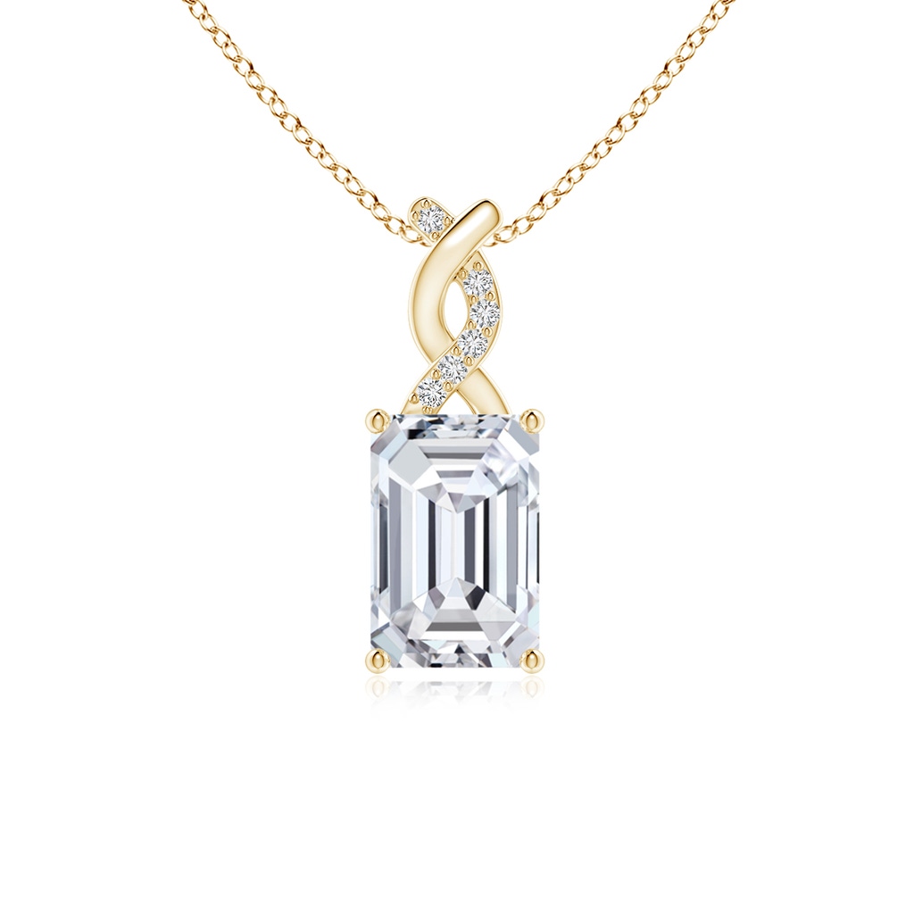 6x4mm HSI2 Diamond Pendant with Entwined Bale in Yellow Gold