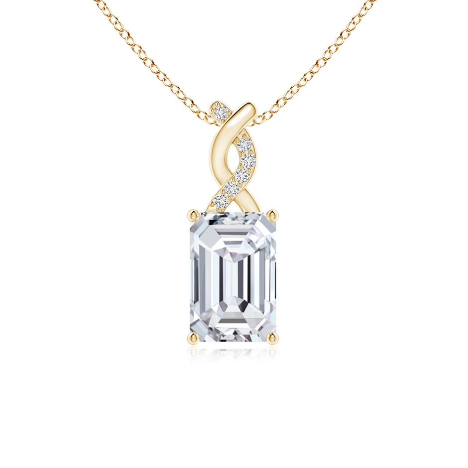 6x4mm HSI2 Diamond Pendant with Entwined Bale in Yellow Gold 