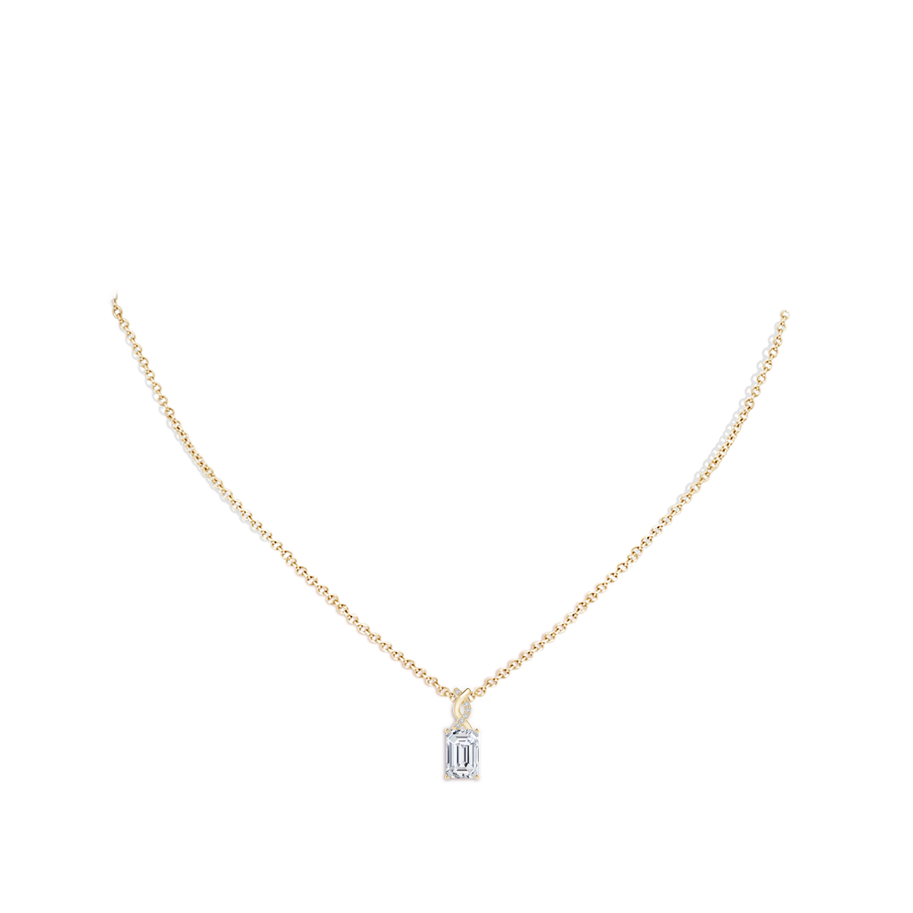 6x4mm HSI2 Diamond Pendant with Entwined Bale in Yellow Gold pen