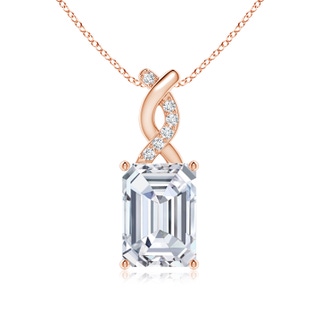 7x5mm GVS2 Diamond Pendant with Entwined Bale in 18K Rose Gold