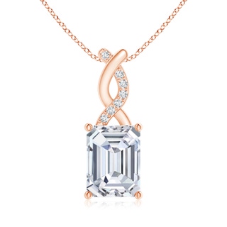 8x6mm GVS2 Diamond Pendant with Entwined Bale in 18K Rose Gold