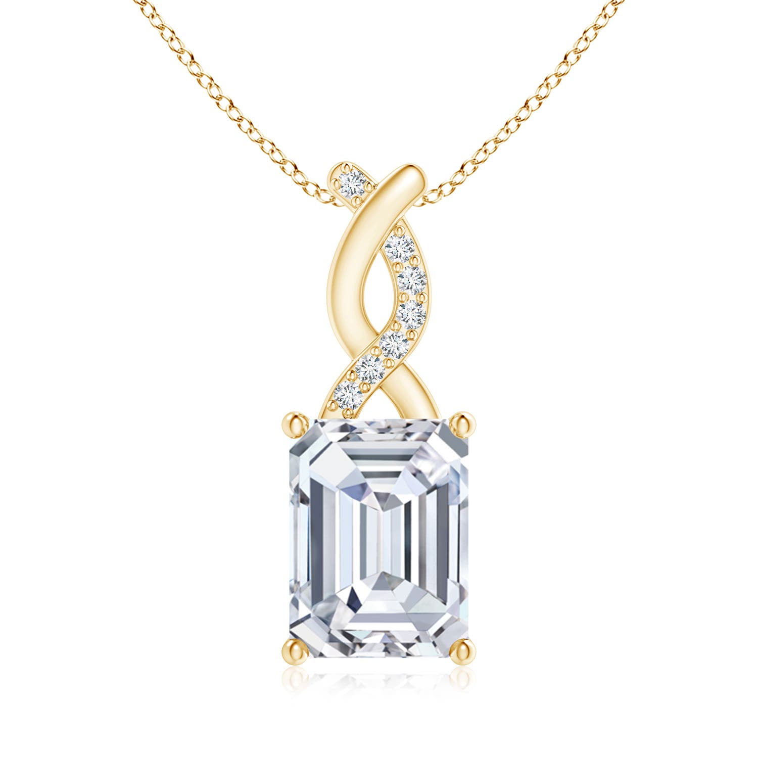 Angara 1.96 CTW Diamond Pendant with Entwined Bale in 18K Yellow Gold