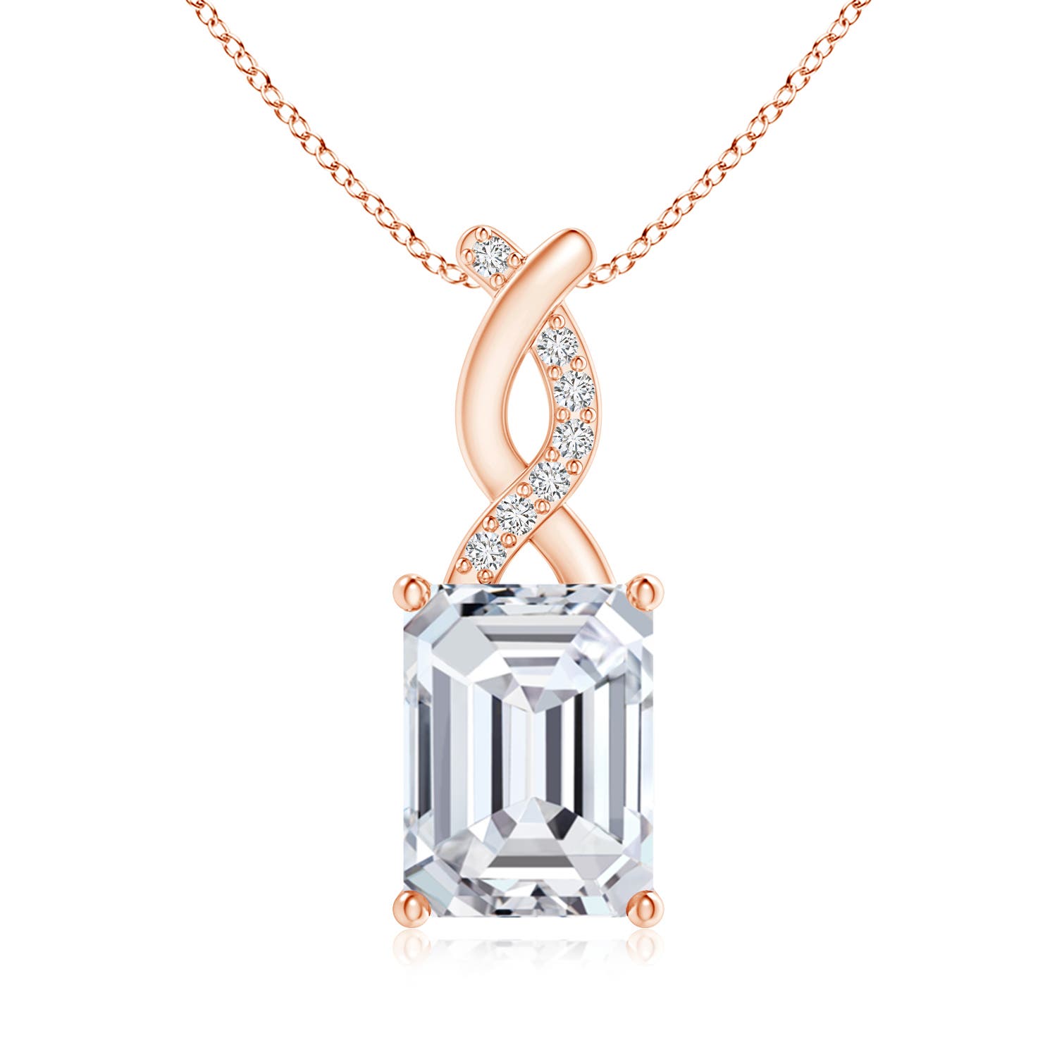 Angara 1.96 CTW Diamond Pendant with Entwined Bale in 18K Rose Gold