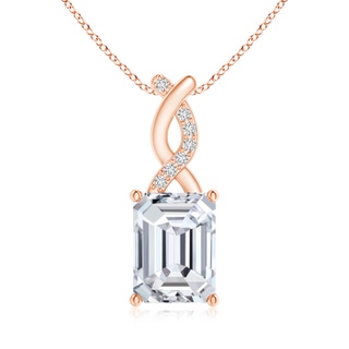 8x6mm HSI2 Diamond Pendant with Entwined Bale in 18K Rose Gold