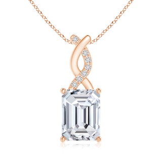 8x6mm HSI2 Diamond Pendant with Entwined Bale in Rose Gold