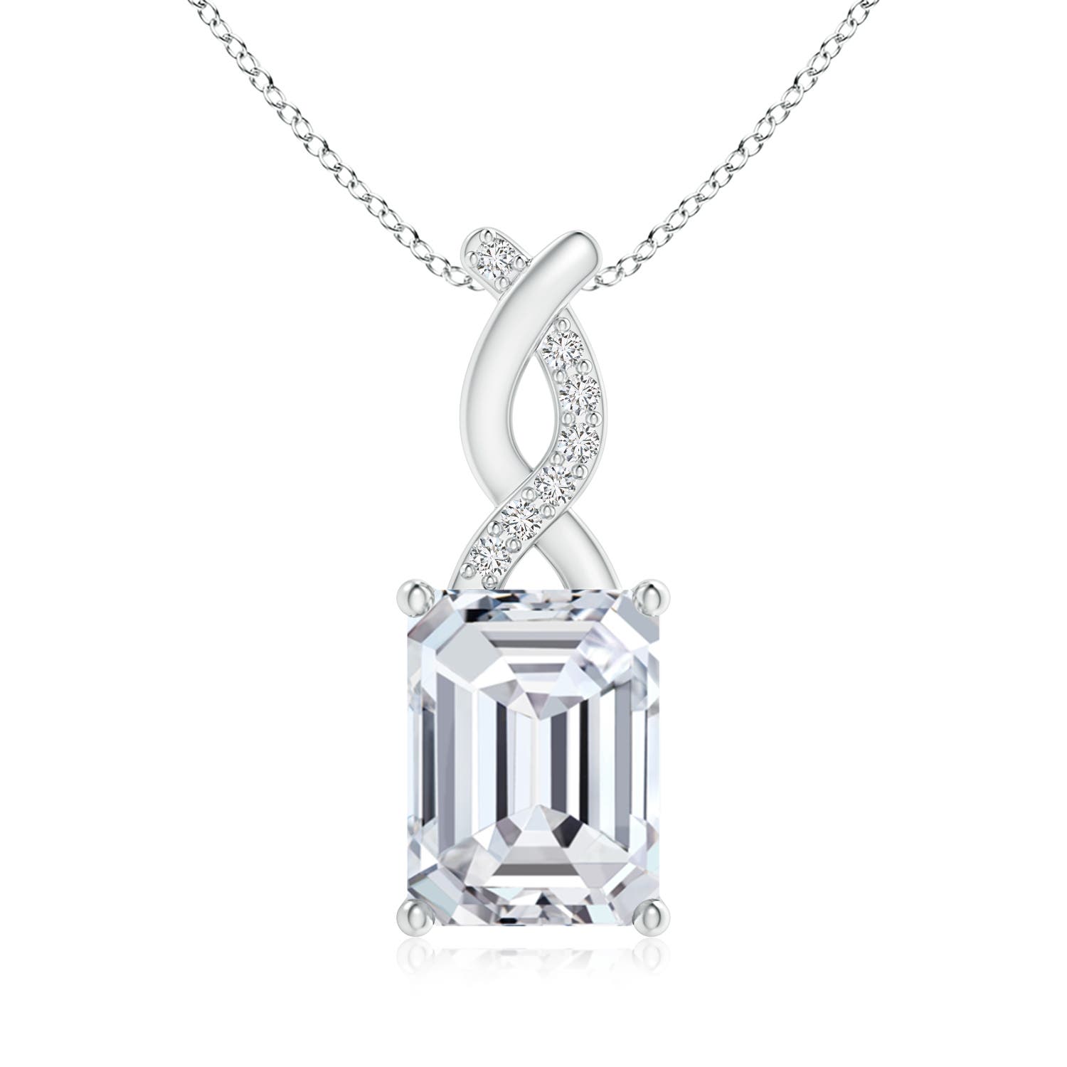 Angara 1.96 CTW Diamond Pendant with Entwined Bale in Silver