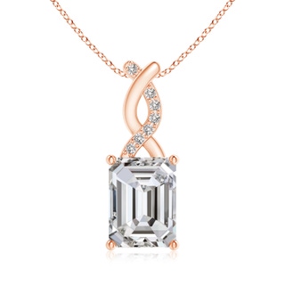 8x6mm IJI1I2 Diamond Pendant with Entwined Bale in 18K Rose Gold