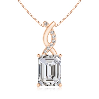 8x6mm IJI1I2 Diamond Pendant with Entwined Bale in Rose Gold