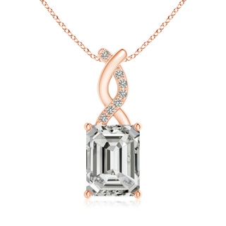 8x6mm KI3 Diamond Pendant with Entwined Bale in 18K Rose Gold