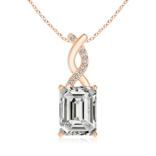 8x6mm KI3 Diamond Pendant with Entwined Bale in 9K Rose Gold