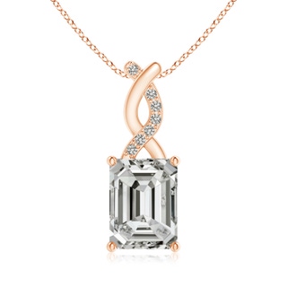 8x6mm KI3 Diamond Pendant with Entwined Bale in Rose Gold