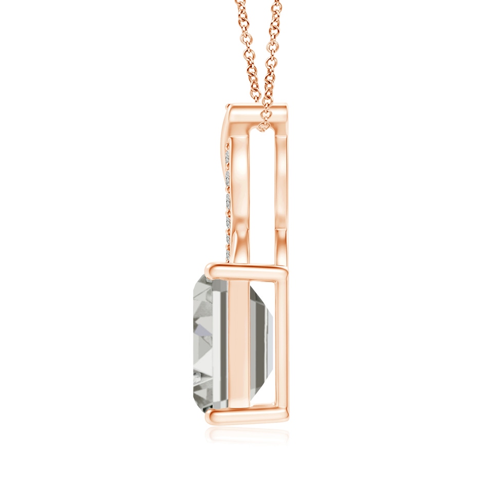 8x6mm KI3 Diamond Pendant with Entwined Bale in Rose Gold side 199