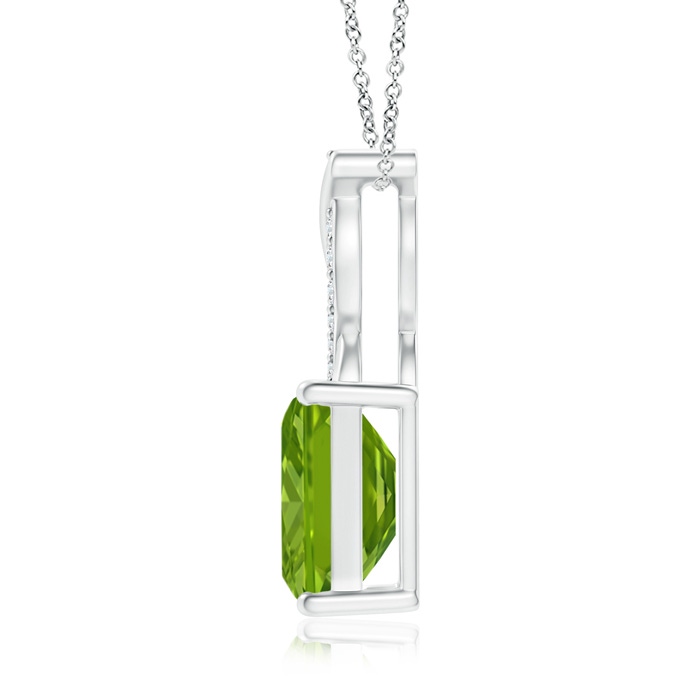 8x6mm AAAA Peridot Pendant with Diamond Entwined Bale in 10K White Gold Product Image