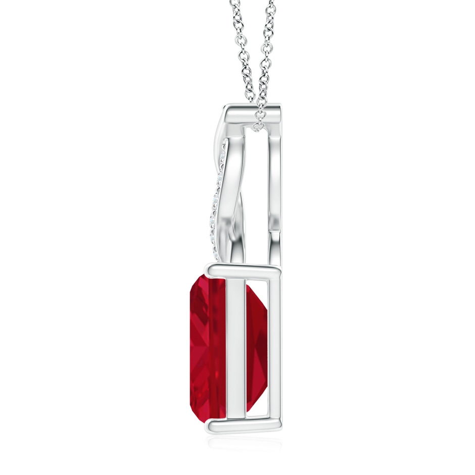 10x8mm AAA Ruby Pendant with Diamond Entwined Bale in S999 Silver side 199