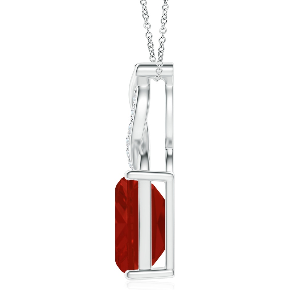 12x10mm AA Ruby Pendant with Diamond Entwined Bale in S999 Silver side 199