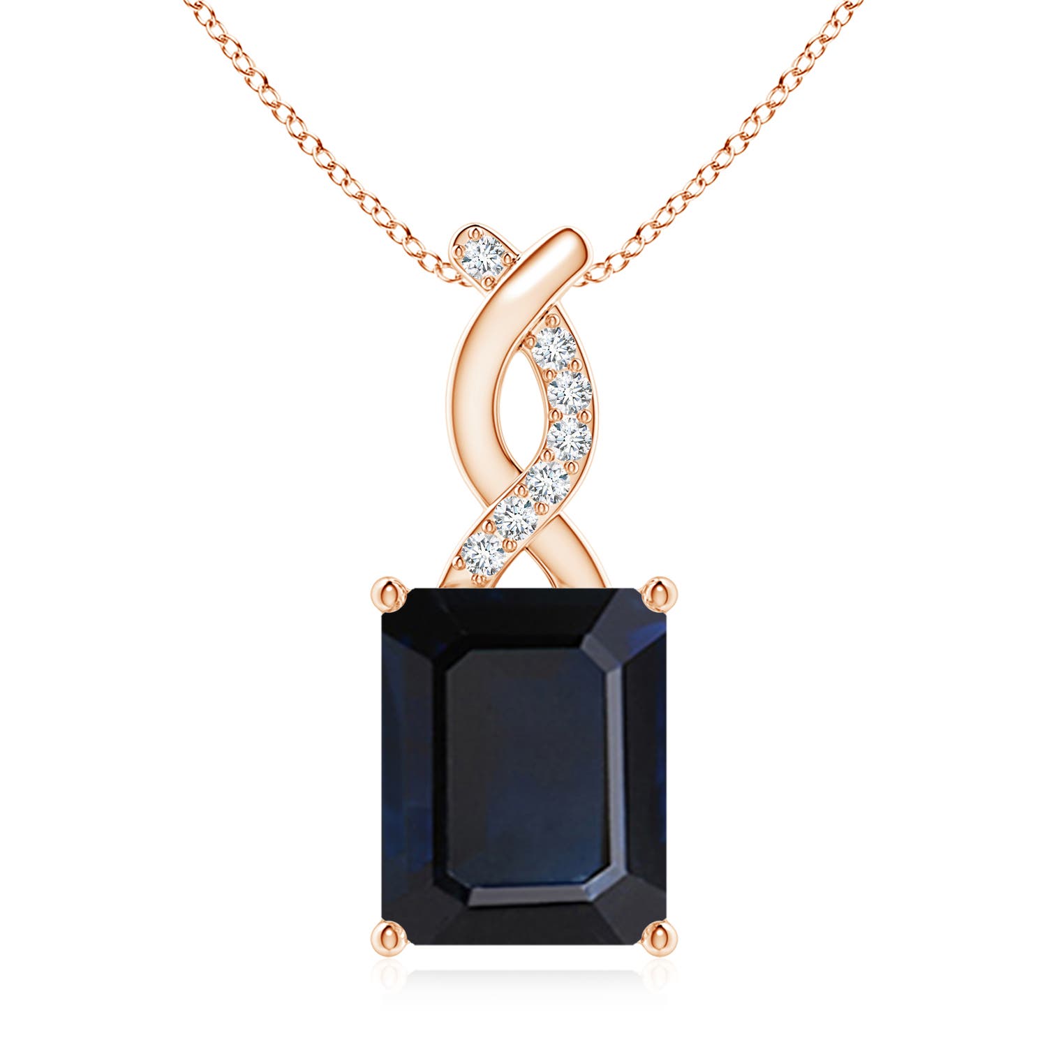 A - Blue Sapphire / 3.46 CT / 14 KT Rose Gold