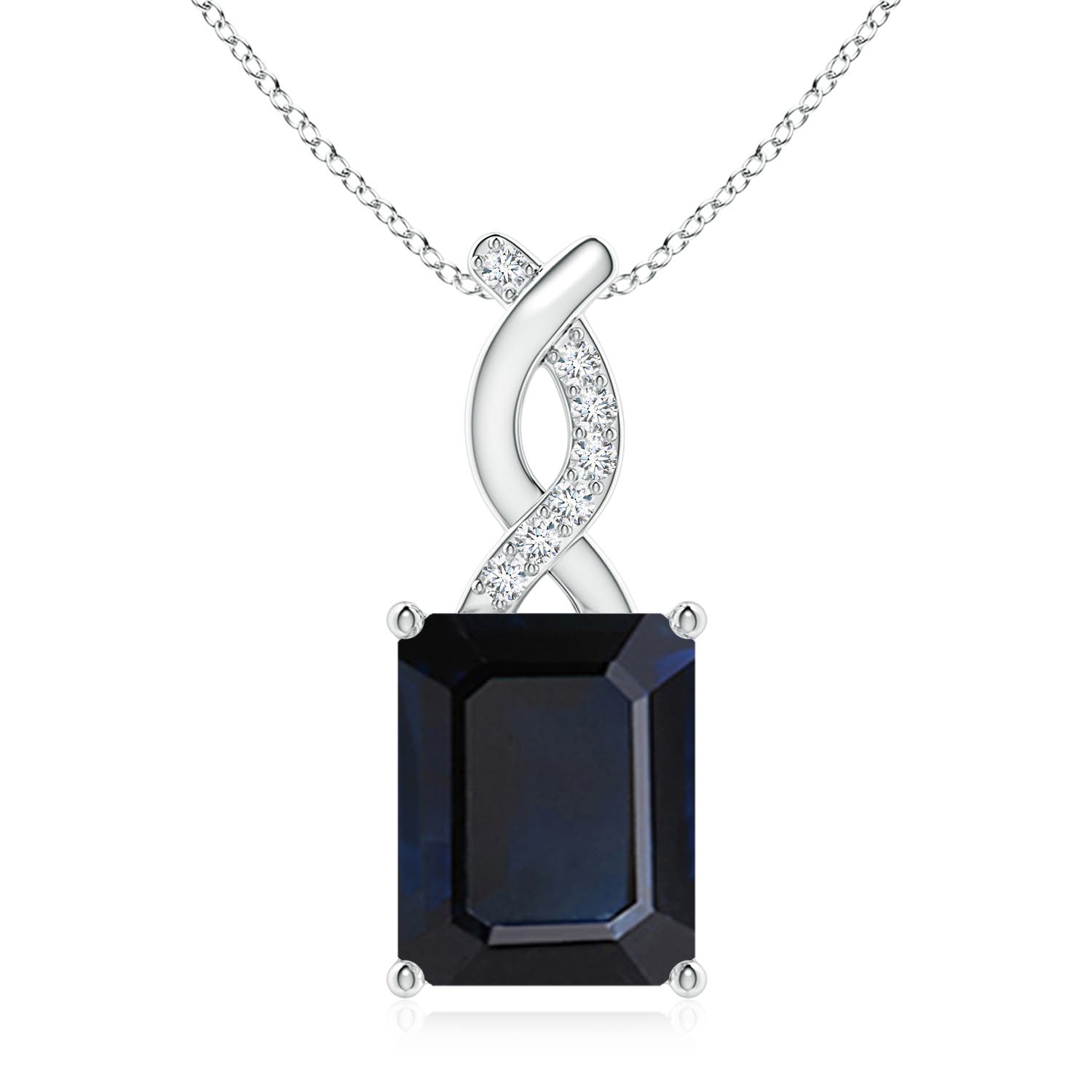 A - Blue Sapphire / 3.46 CT / 14 KT White Gold