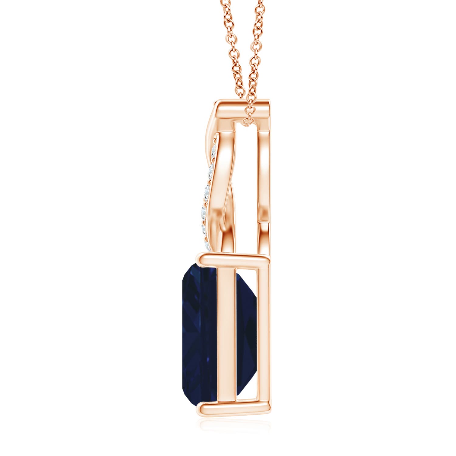 AA - Blue Sapphire / 3.46 CT / 14 KT Rose Gold