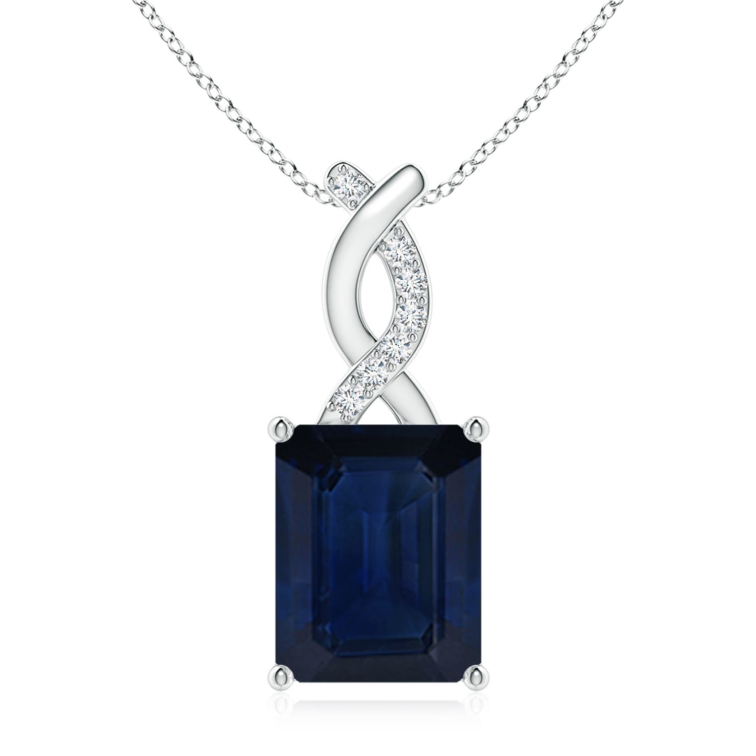 AA - Blue Sapphire / 3.46 CT / 14 KT White Gold