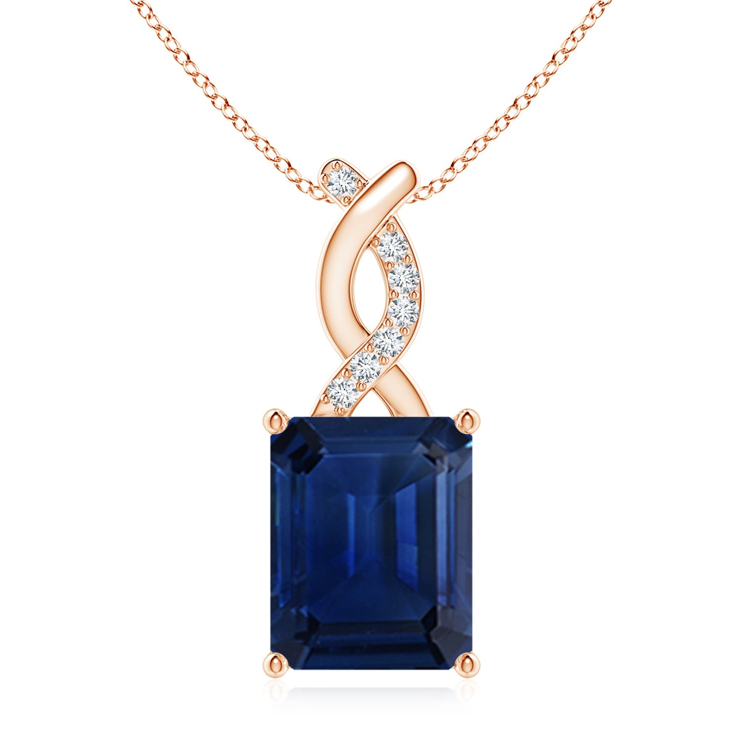 AAA - Blue Sapphire / 3.46 CT / 14 KT Rose Gold