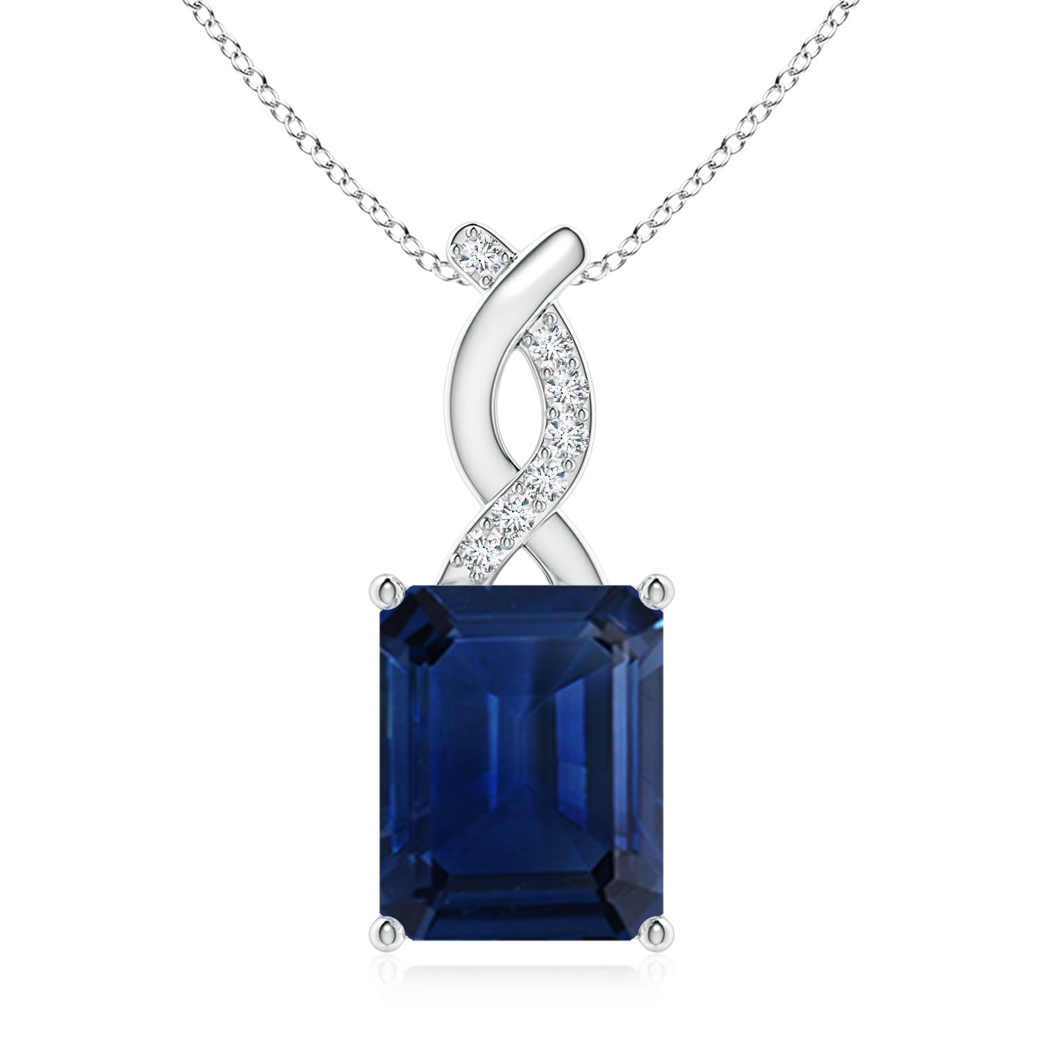 AAA - Blue Sapphire / 3.46 CT / 14 KT White Gold