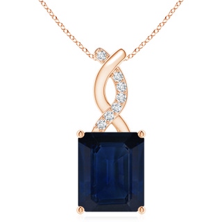 12x10mm AA Sapphire Pendant with Diamond Entwined Bale in Rose Gold