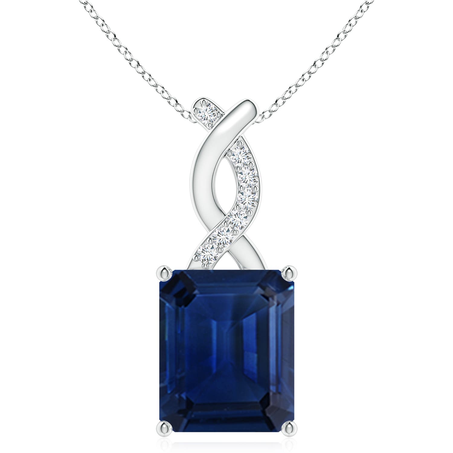 AAA - Blue Sapphire / 5.58 CT / 14 KT White Gold