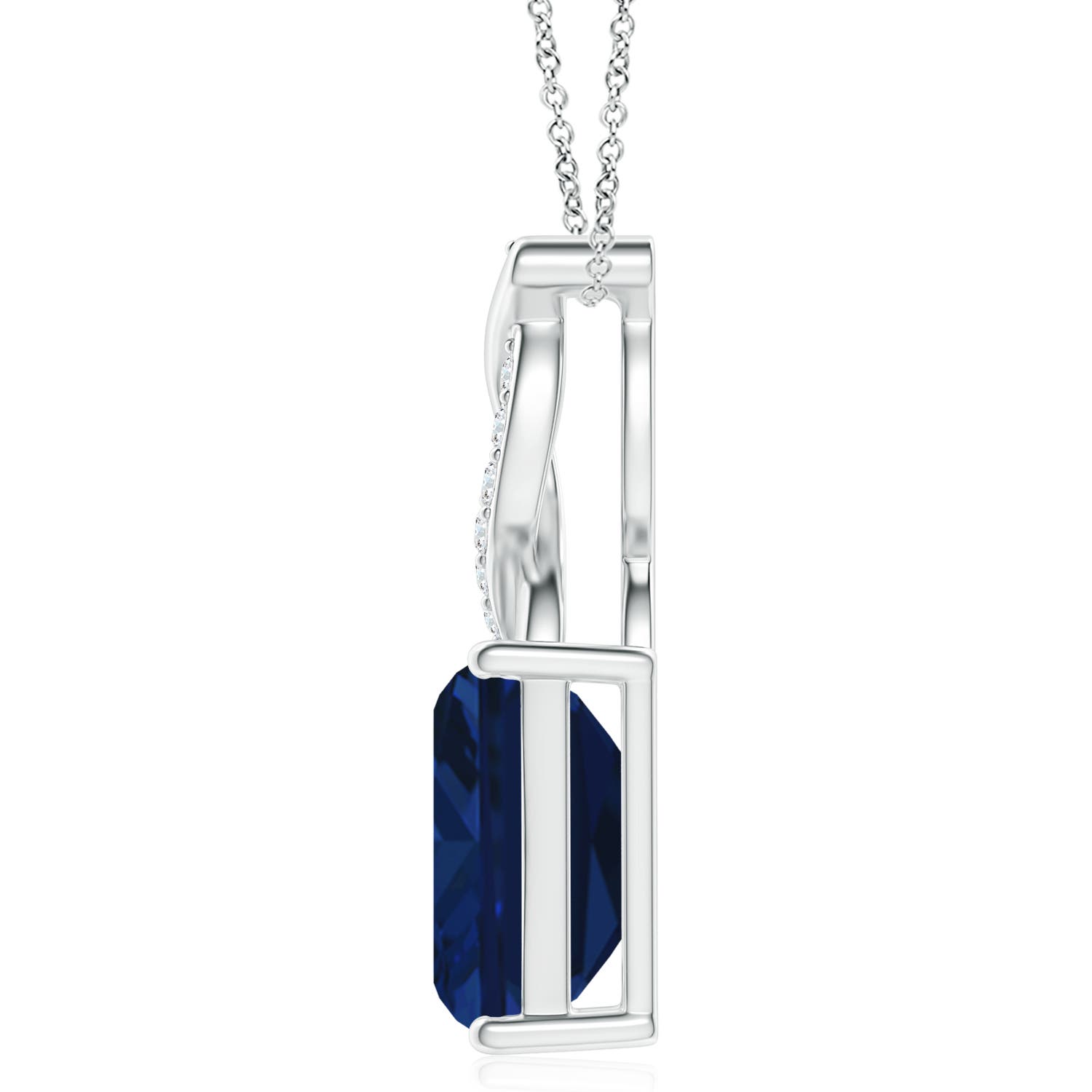 AAA - Blue Sapphire / 5.58 CT / 14 KT White Gold