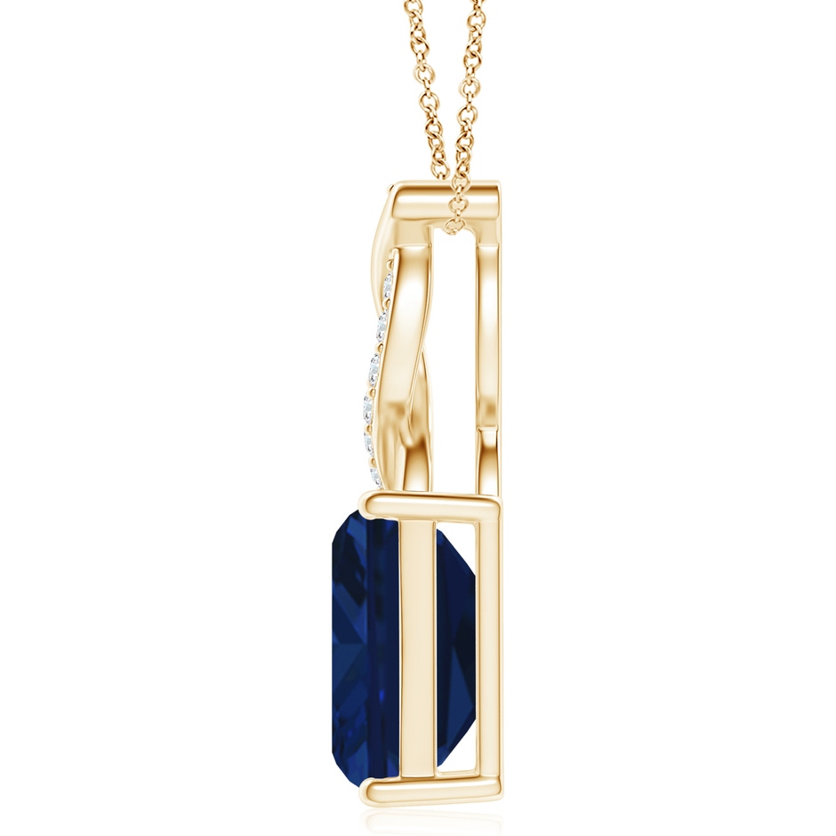 12x10mm AAA Sapphire Pendant with Diamond Entwined Bale in Yellow Gold side 199