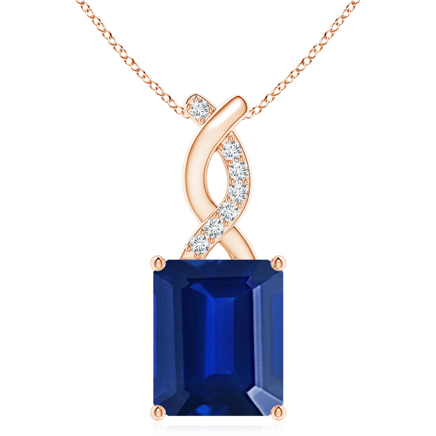 AAAA - Blue Sapphire / 5.58 CT / 14 KT Rose Gold